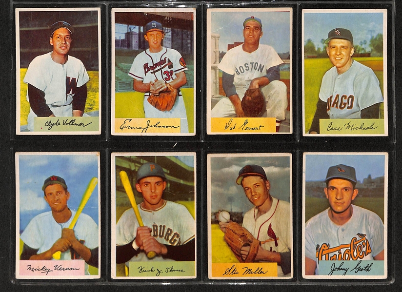 Lot Of 74 1954 Bowman Baseball Cards w. Richie Ashburn